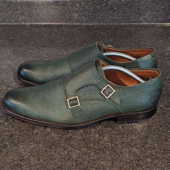 Size 10 dark green and gold leather John Fluvog dress shoes - Picture 1 of 8
